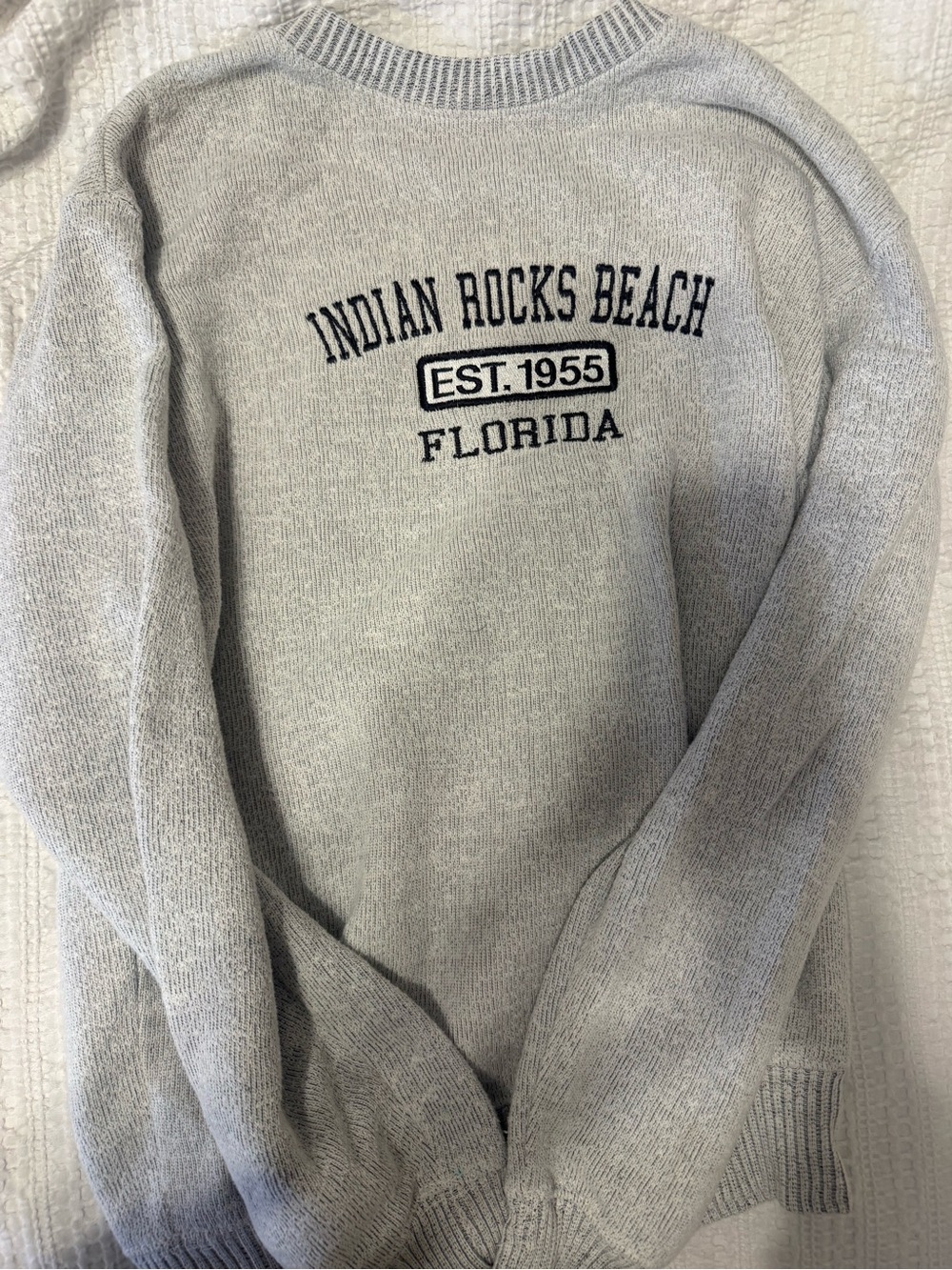 Indian Rocks Beach EST. 1955 Gray Crewneck Sweater
